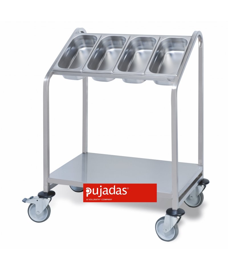 Carro porta cubiertos GN 1/3 y porta bandejas