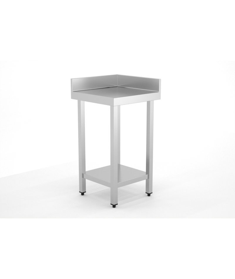 Mesa angular con 1 estante inferior soldada