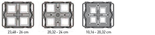 Carro ajustable para platos cuadrados