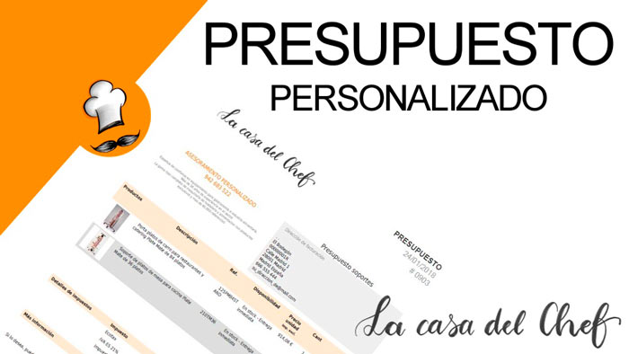 Presupuesto personalizado de maquinaria de hostelería